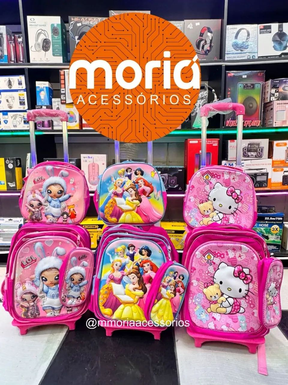 Kit Escolar Mochila de carrinho + Lancheira + Porta lápis - Foto 2