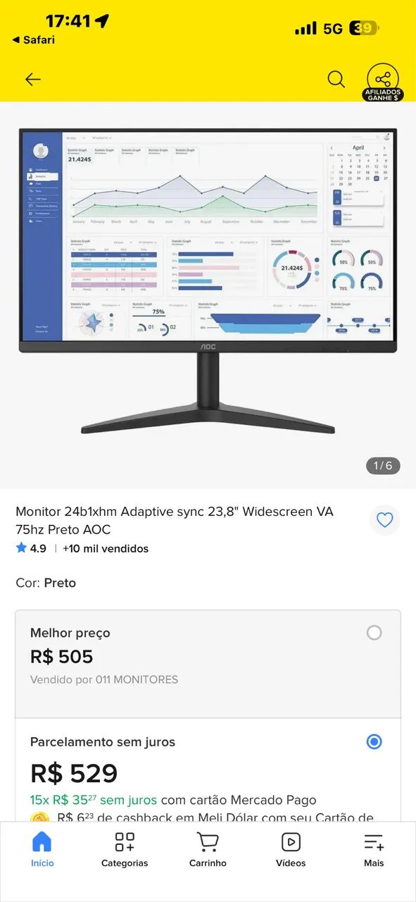 MONITOR AOC 24 POL. (NA CAIXA) - Foto 3