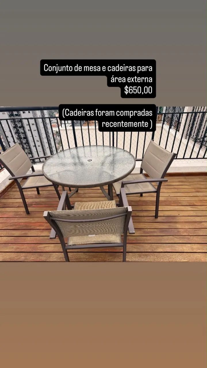 Conjunto Mesa e Cadeiras para área externa