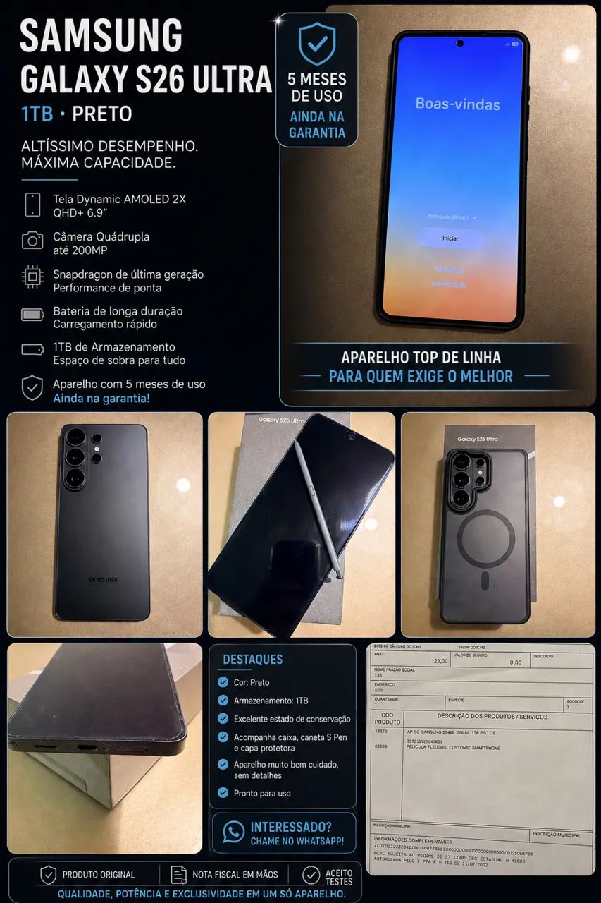 S26 ULTRA COM 1 TB de memória  - Foto 5