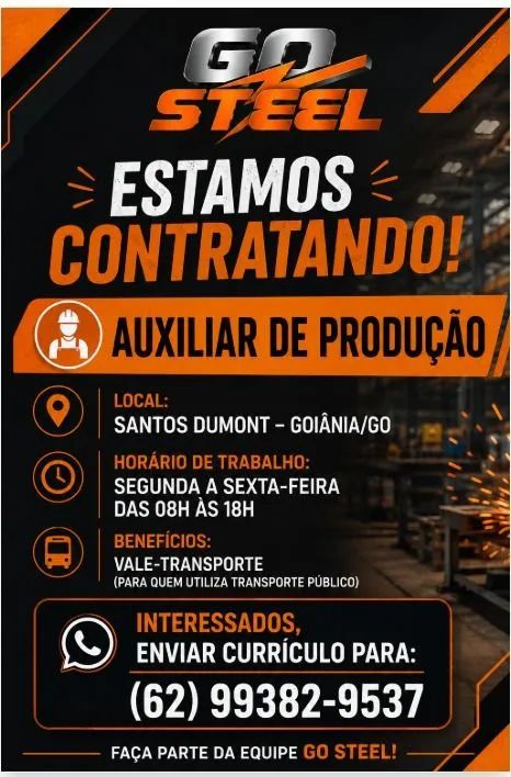 Vaga Auxiliar de Produção 