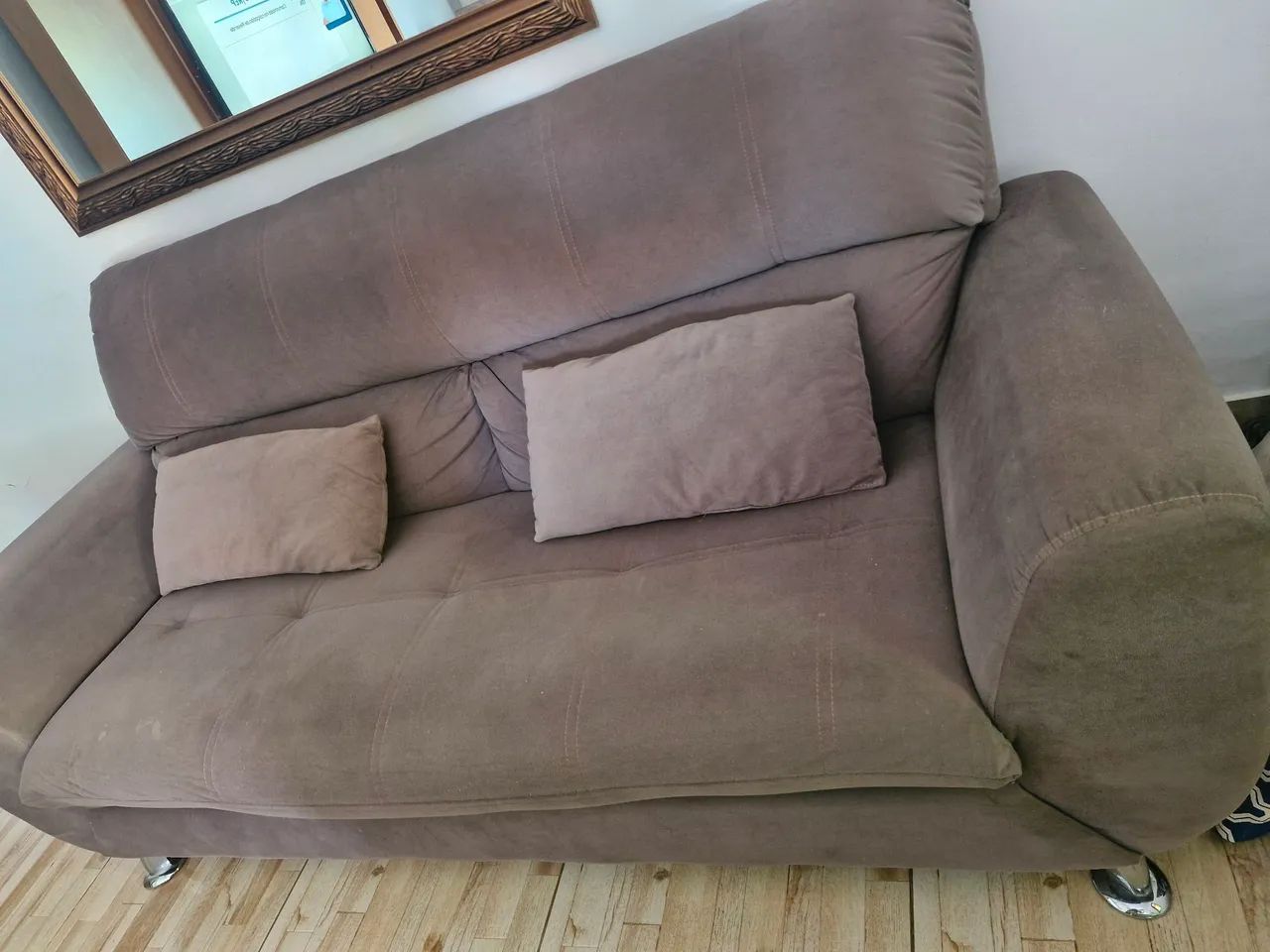 JOGO DE SOFÁ SUEDE PERFEITO ESTADO - Foto 3