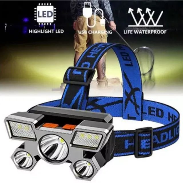 Lanterna Cabeça 5 Leds Cree T6 Profissional Multiuso _ ES99