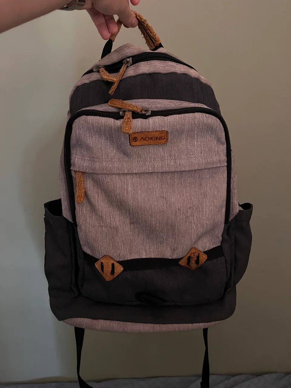 mochila aoking cinza e preta