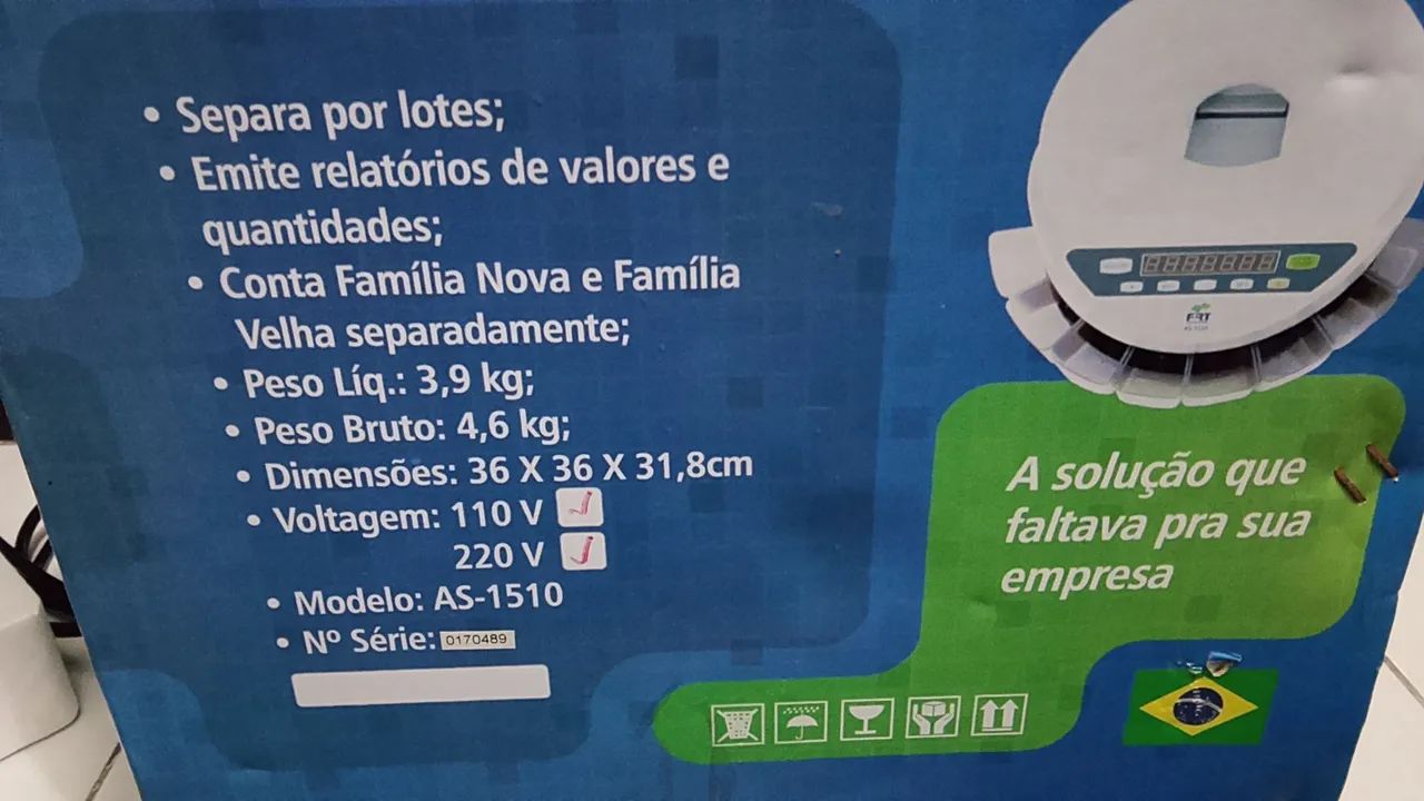 Contadora e Classificadora de Moedas FRT AS-1510 Profissional  ( valor para essa  semana ) - Foto 5