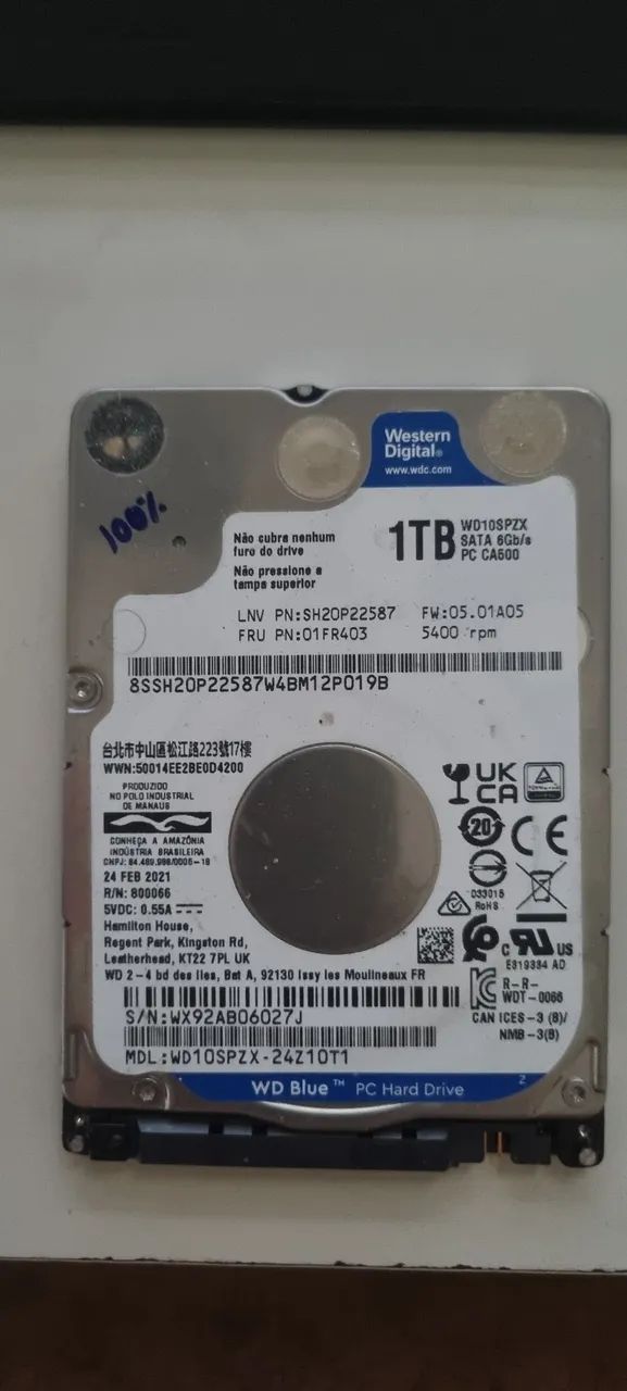 HD PRA PC E NOTEBOOK WD 1TB 