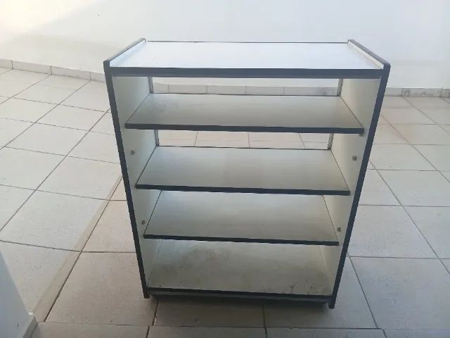 Mini Balcão Expositor Vitrine de Vidro 4 Prateleiras - 80x40x102cm - Foto 2