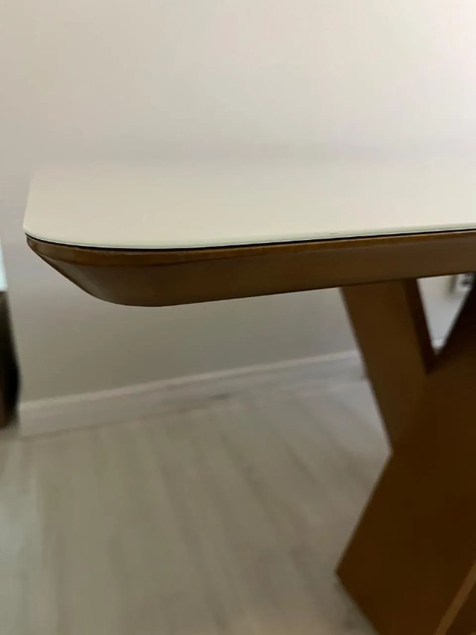 Mesa de jantar retangular 2,0 x 1,0 em madeira maciça - Vidro trincado - Foto 5