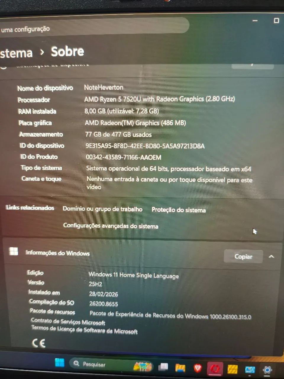 Notebook Asus vivobook Ryzen 5/Radeon Graphics/Windows 11  - Foto 2