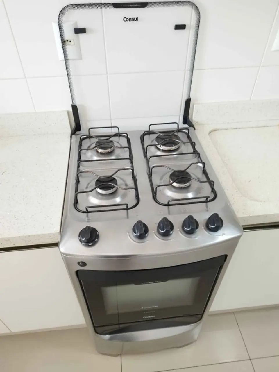 Fogão 4 bocas consul inox de piso - Foto 2