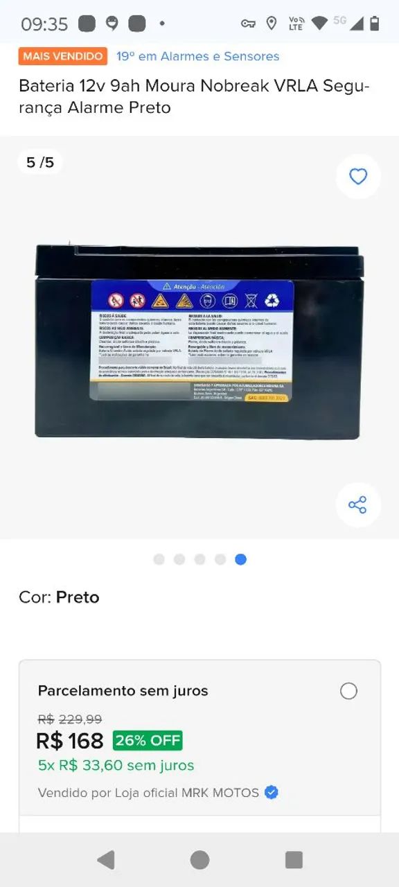 Bateria Nobreak Moura - Foto 4