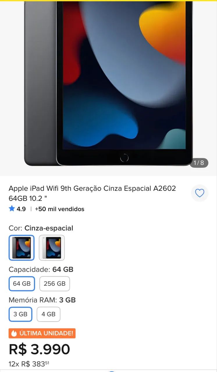 iPad 9 com caixa e carregador  - Foto 4