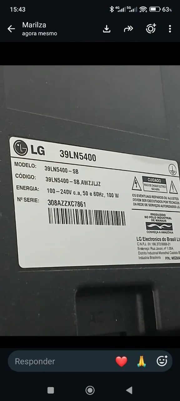 Vendo TV LG 39 polegadas. Nao é SmartTv - Foto 5