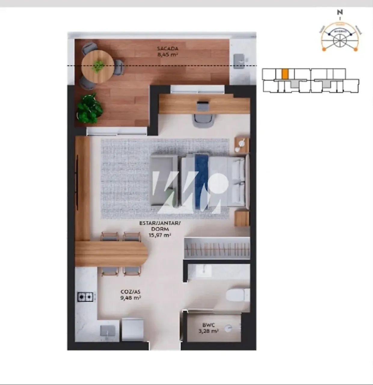 Apartamento 1 Quarto - Pedra Branca - imv - Foto 2
