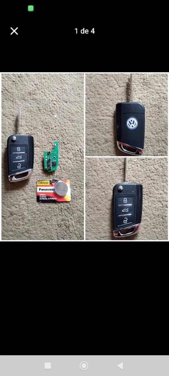 Chave Canivete Volkswagen Novo Polo com a Placa do alarme e lâmina Virgem 
