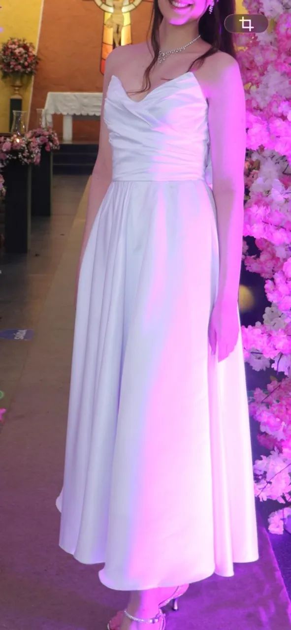 Vestido branco midi  - Foto 3