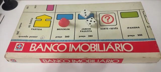 Jogo Banco Imobiliario Tabuleiro Retro 80 anos Estrela 