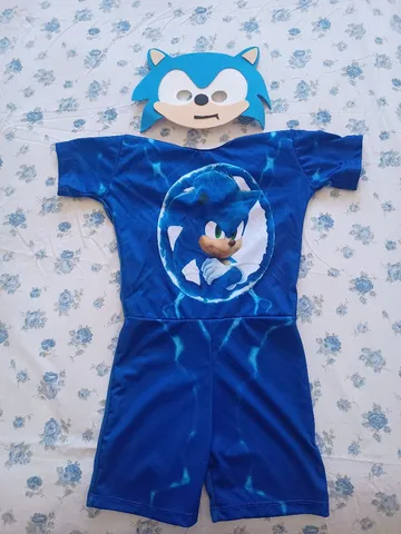 Disguise Fantasia Sonic para crianças, macacão com capuz oficial do  personagem Sonic Prime