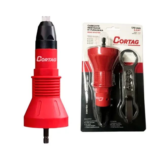 Cabeçote Rebitador Para Furadeira 170mm 6.3/4 Pol Cortag - Foto 3
