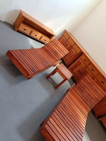 Espreguiçadeiras de madeira Peroba-rosa $1.799,00 conjunto 2 pecas+mesa-Entregamos