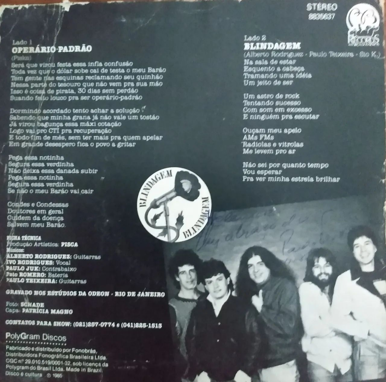 Compacto BLINDAGEM OPERÁRIO PADRÃO-ano 1985. - Foto 2