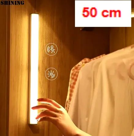 Luminária com Luz noturna LED sem fio com Sensor de Presença, Recarregável 50cm z647 