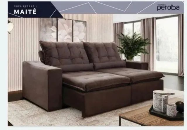 Sofá Maitê com molas ensacadas e Pillow de 20cm - NOVO (2,10..2,30..2,50..2,90) Espuma D28