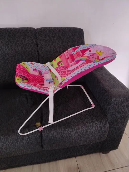 Cadeirinha infantil para bebê - Rosa e Branco - Foto 2