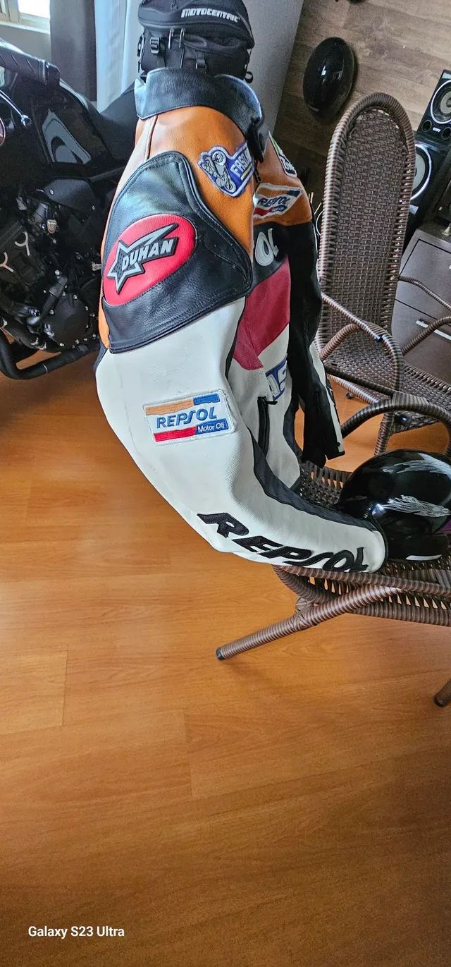 Jaqueta de couro repsol cheap