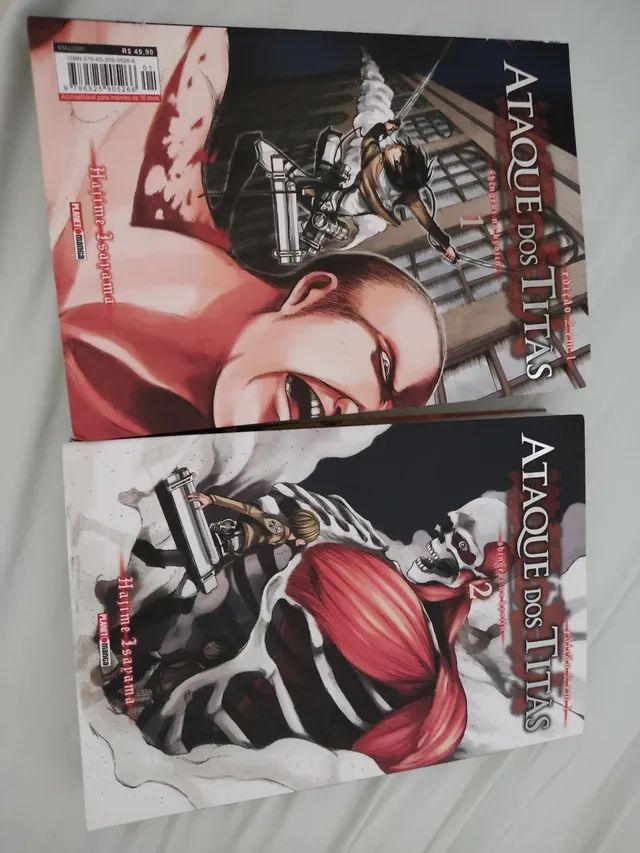 Dois mangás "Ataque dos Titãs" 2 em 1 - volumes 1 e 2 - Foto 5