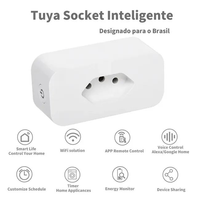 Plugue de Tomada Wifi Tuya, Compatível com Alexa, Controle a distância  - Foto 5