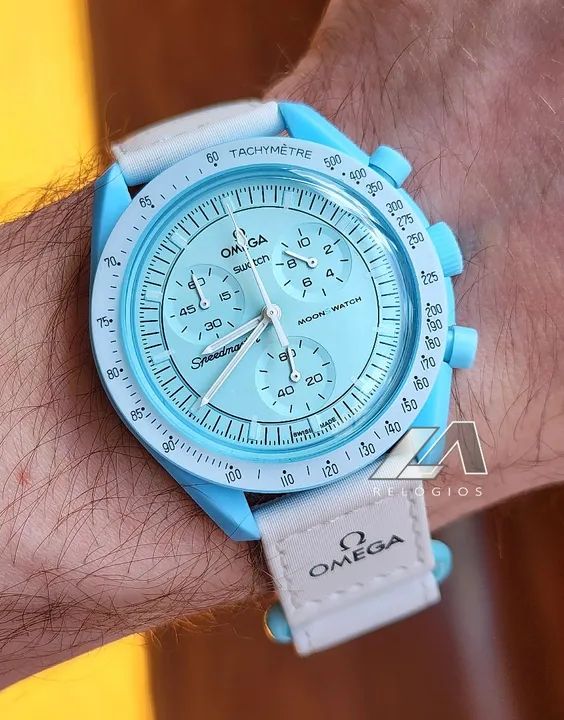 Relógio Omega Speedmaster MoonSwatch Mission to Uranus Urano - Foto 4