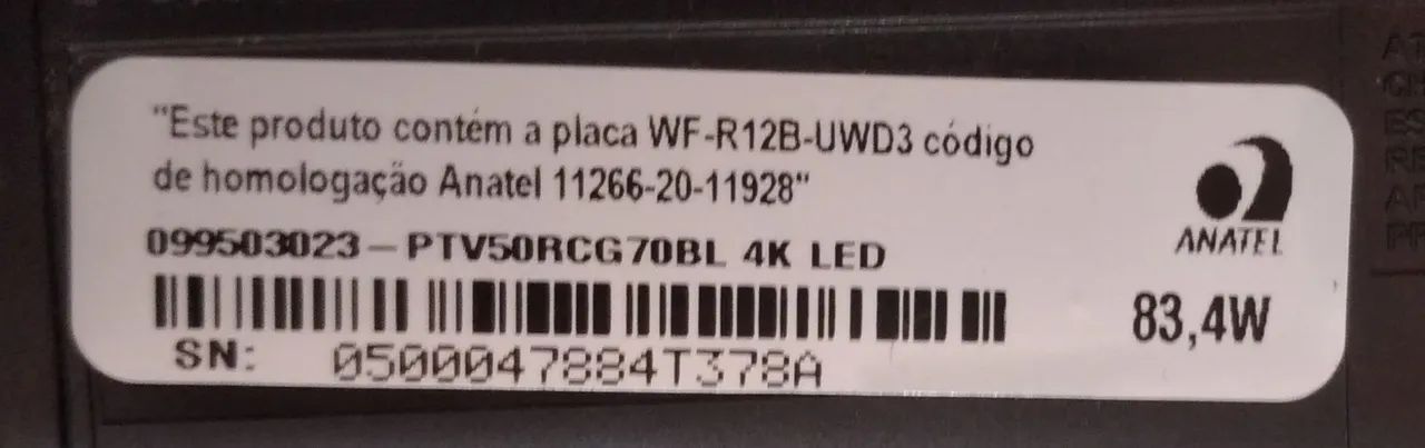 torrando: Fonte para TV 50 polegadas, PHILCO, modelo PTV50RCG70BL 4K LED, por 100 reais - Foto 4