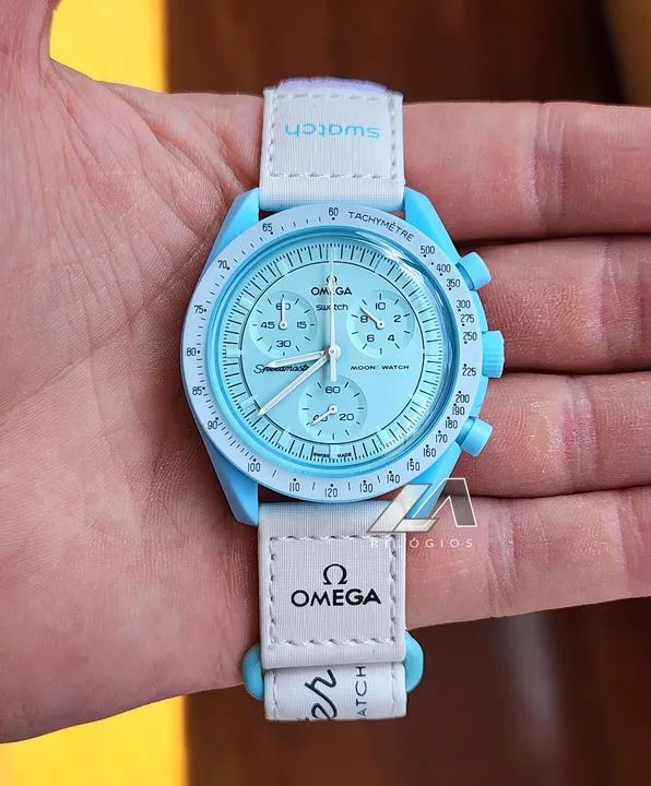 Relógio Omega Speedmaster MoonSwatch Mission to Uranus Urano - Foto 5