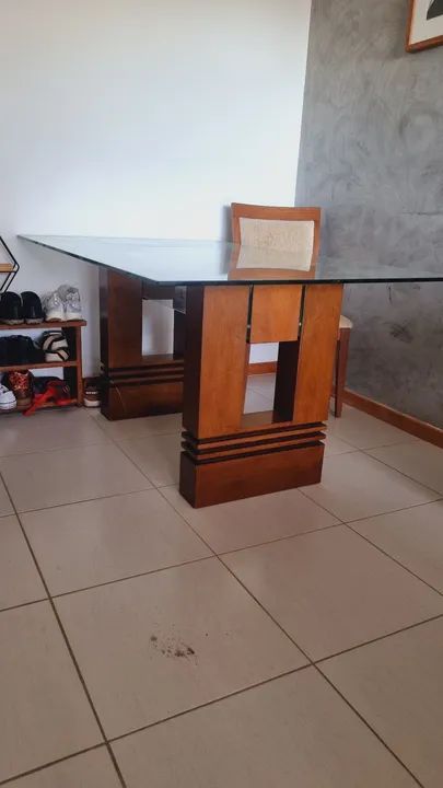 Jogo de mesa tampo de vidro c 4 cadeiras  - Foto 6