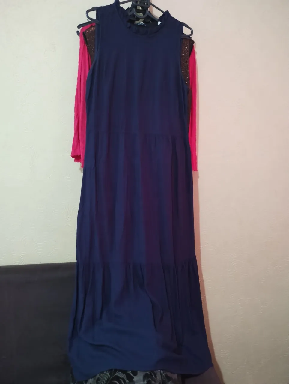 Vestido Azul Marinho Longo com Detalhes