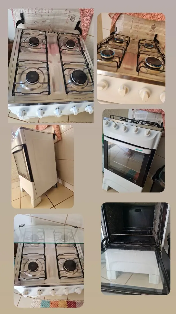Fogão 4 bocas Mueller branco com forno