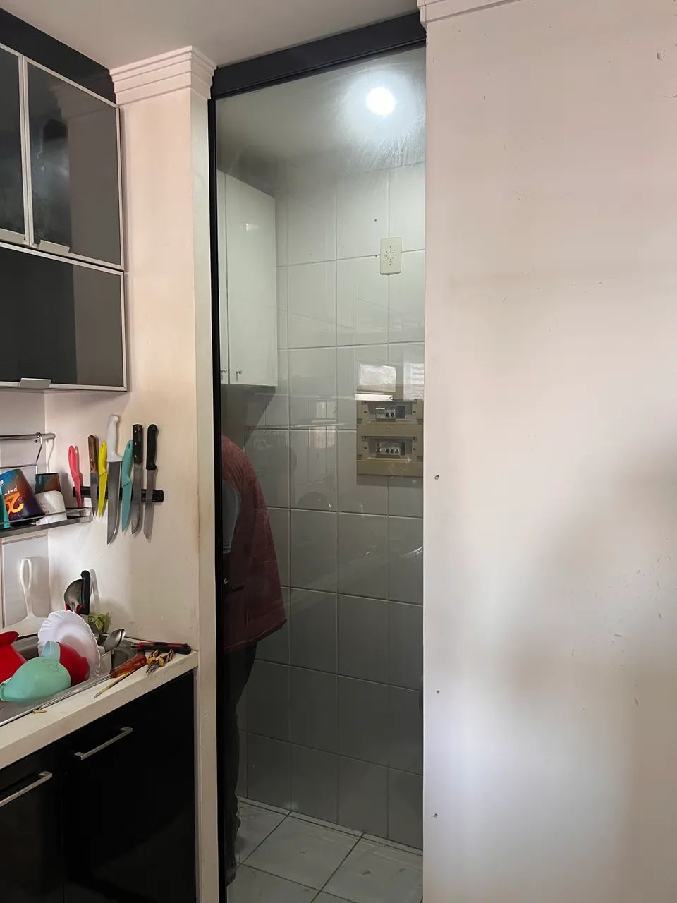 Blindex fume porta de correr com castilho completo - Foto 3