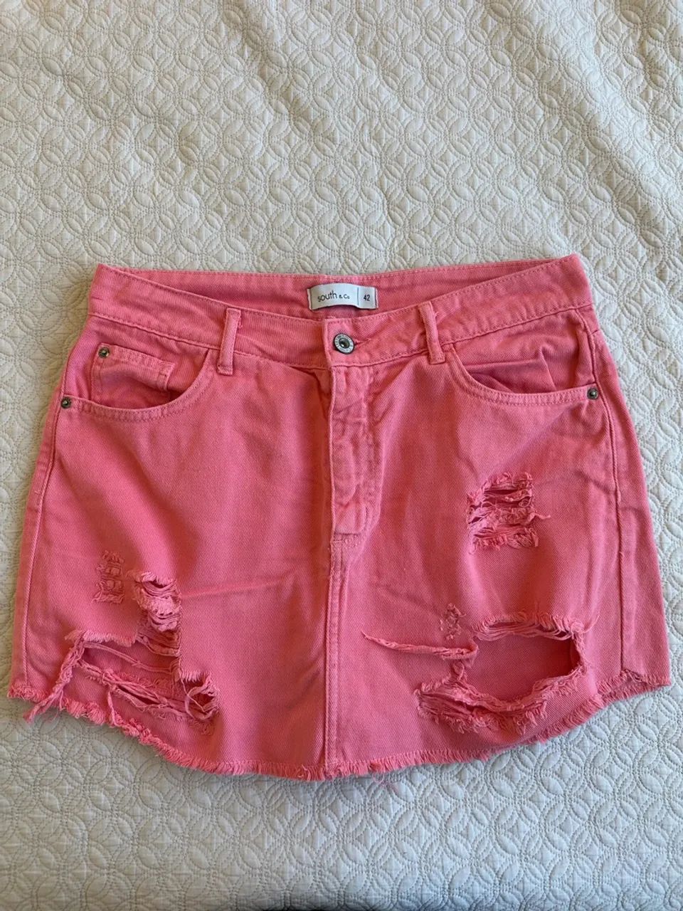 Short saia jeans Rosa - Foto 2