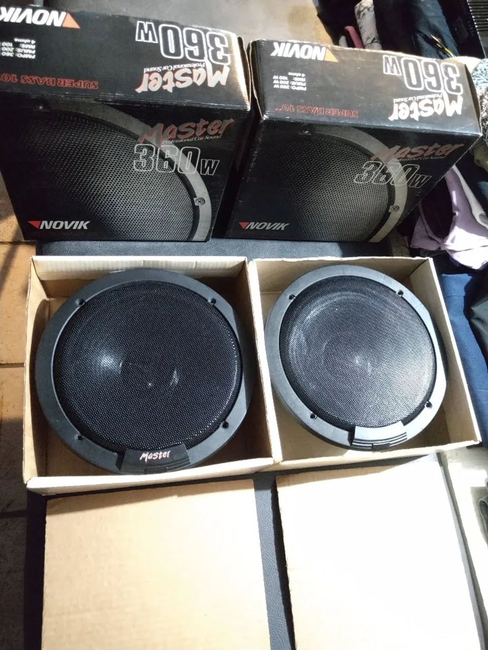 Par de subwoofer de 10" polegadas Novik Master 360W de época anos 90 - Foto 2