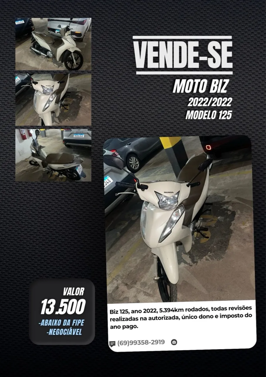 Vendo Moto Biz 125, 2022