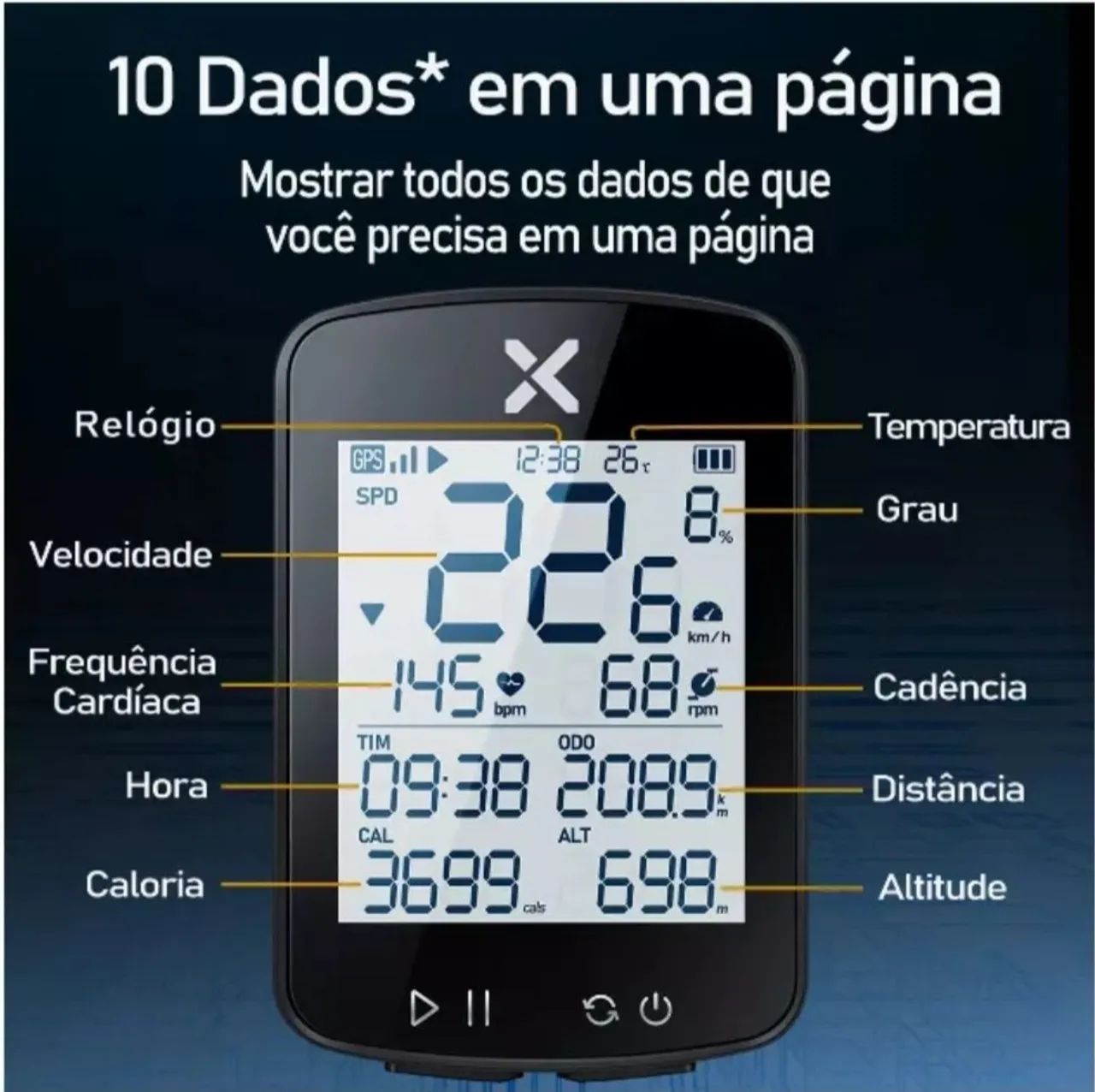 Ciclocomputador Sem Fio XOSS G+ para Bicicleta - Foto 2
