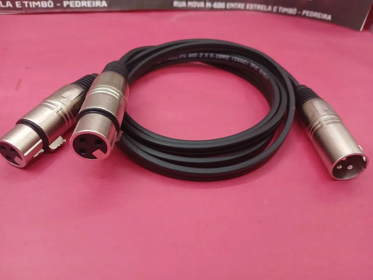 Cabo Splinter XLR macho para 2 fêmea 1 metro 