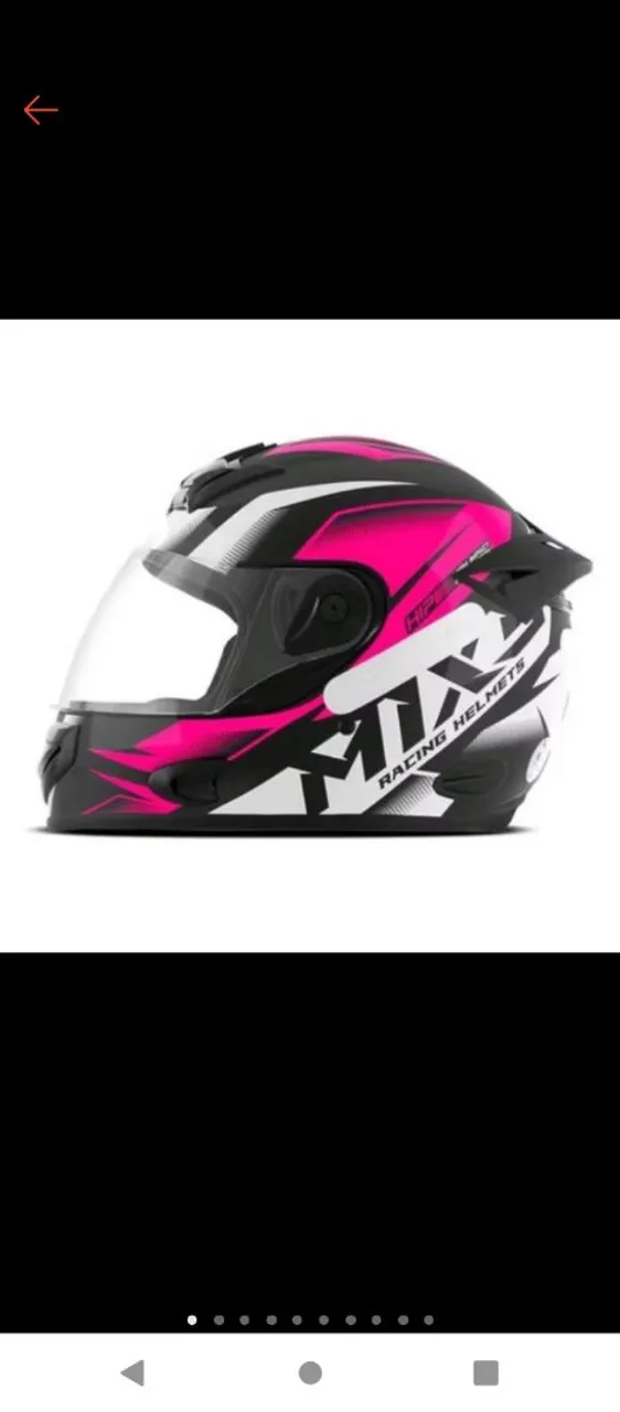 Capacete MX Racing Rosa e Preto