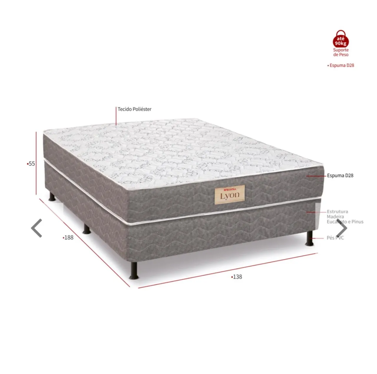 Cama Box Casal Lyon NUNCA USADA