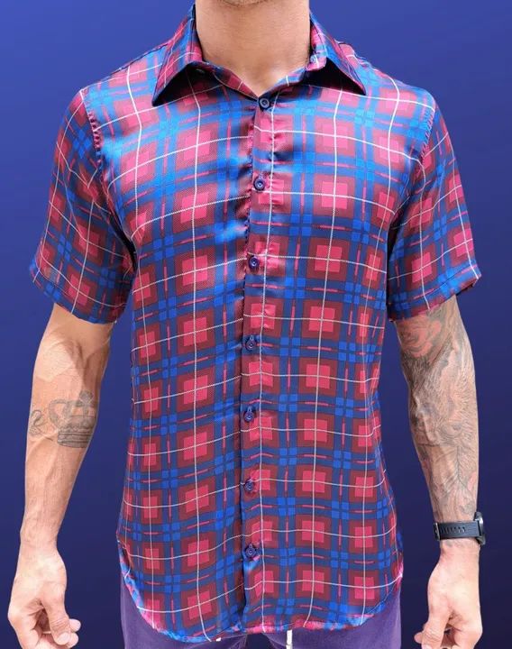 Camisa manga curta xadrez - Foto 4