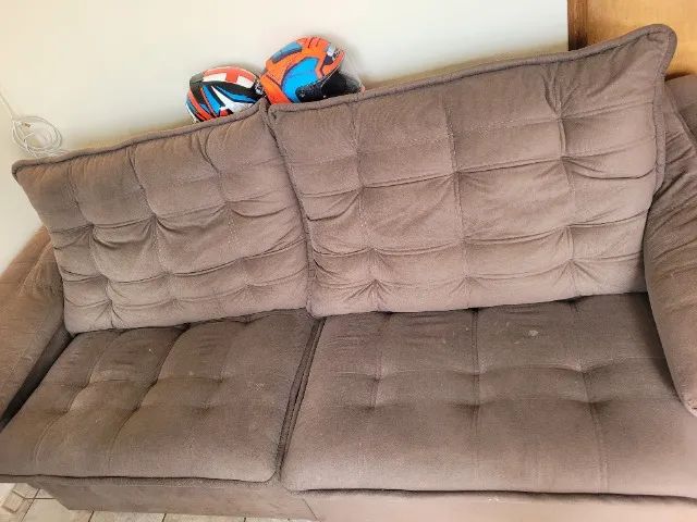 Sofa Modular em  Veludo Marrom com Acento Retrátil e Encosto Reclinável - Foto 3