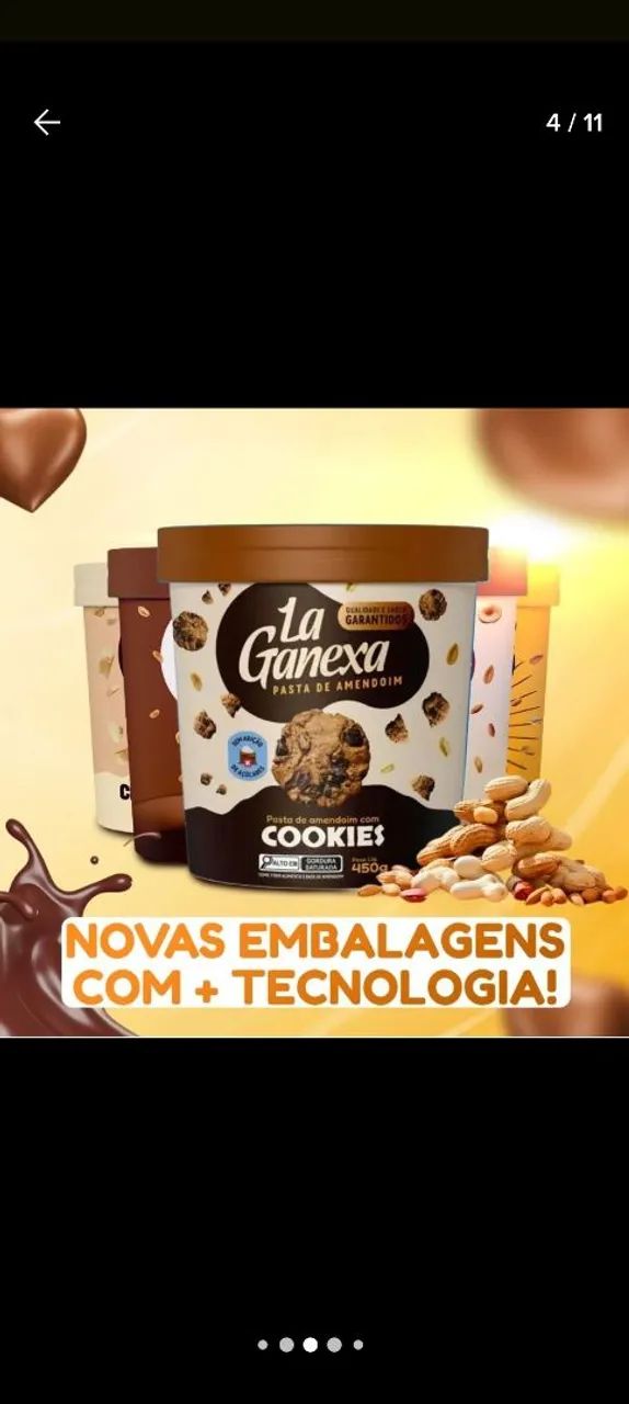 Pasta de Amendoim La Ganexa Cookies 450g - Nova Embalagem