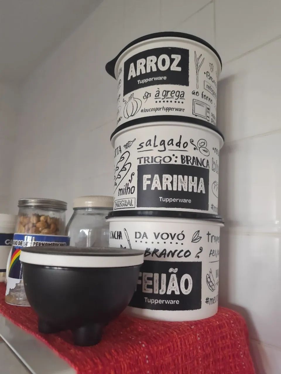 Conjunto de potes Tupperware para arroz, feijão, farinha e saleiro  - Foto 2