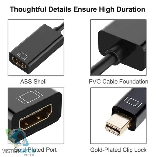 Mini displayport para hdmi-cabo compatível 4k 1080p tv Macbook - COD 1099 - Foto 4